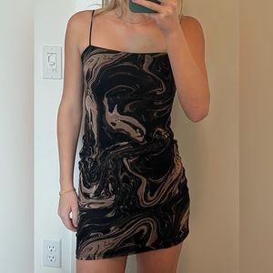 Super cute black and brown mini dress